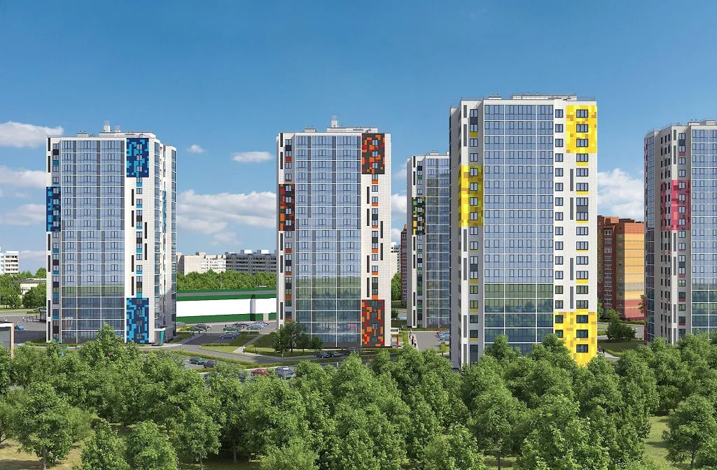 ЖК "Акварели": яркие многоэтажки в 40 минутах езды от Казани