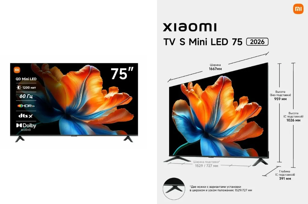 Телевизор Xiaomi TV S Pro Mini LED (75). Коллаж на основе Яндекс Маркет