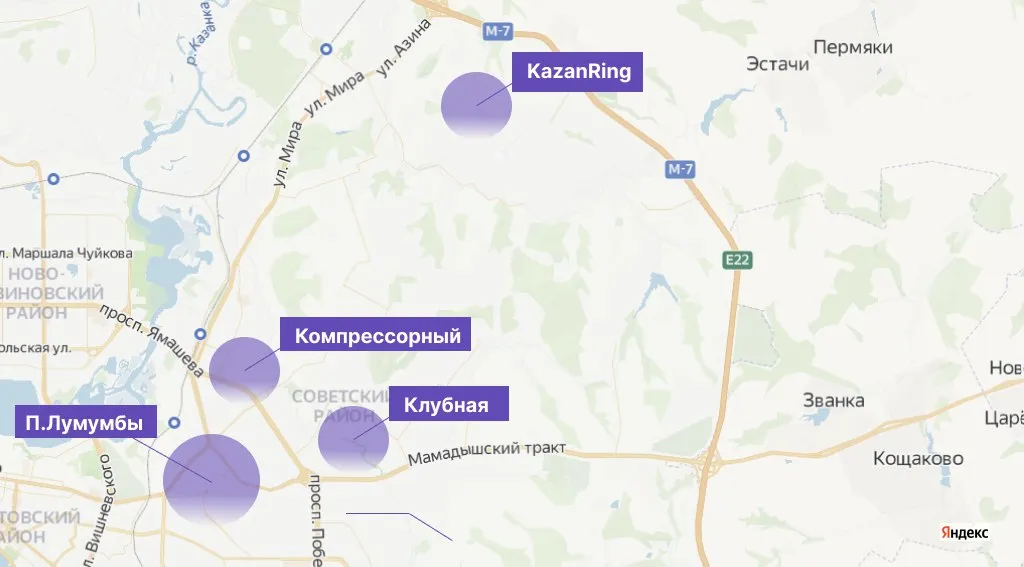 На карте обозначены места, где появится жилая застройка в Советском районе.