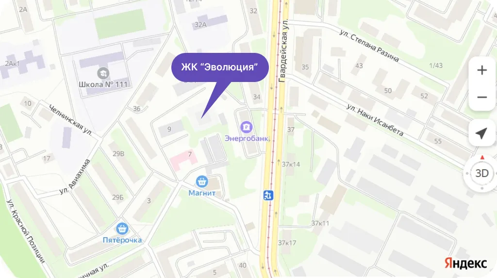 Расположение ЖК Эволюция