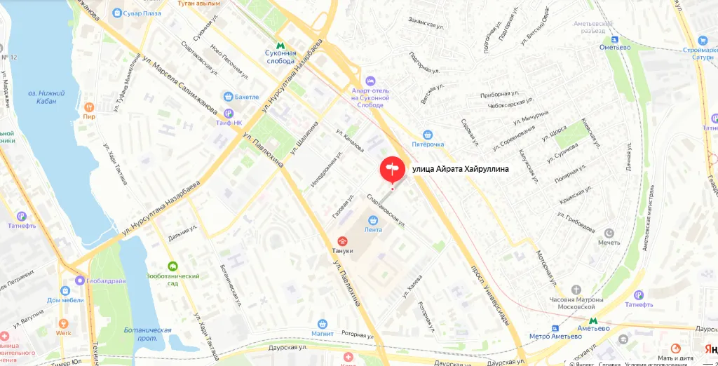 Улица 2-ая Газовая находится недалеко от метро Суконная слобода рядом с проспектом Универсиады. Фото: Яндекс.Карты