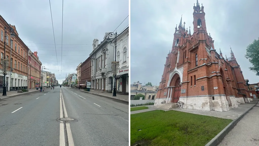 В центре здания невысокие, редко достигают пяти этажей. Среди достопримечательностей посетили католическую церковь — храм Пресвятого Сердца Иисуса. Фото предоставлено героиней статьи