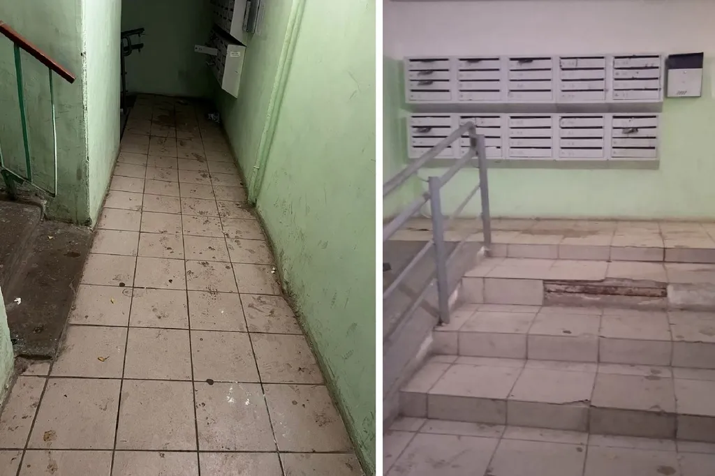 Сотрудница помыла первые два этажа, при этом местами размазав грязь, так как воду она не меняла. Фото предоставлено героями статьи