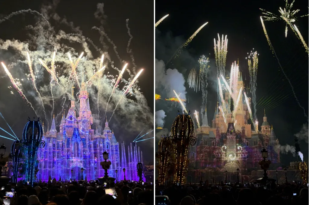 Шоу у замка Disney с фейерверками и проекциями завораживает, но места надо занимать заранее. Фото предоставлено автором статьи