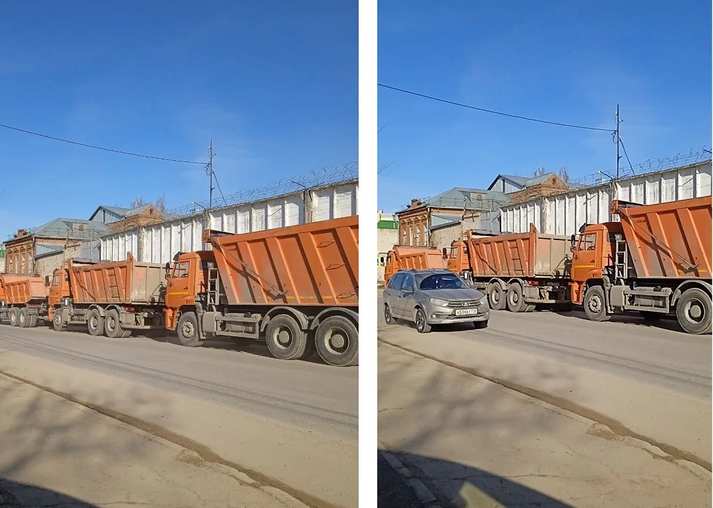 Сейчас из-за КамАЗов, которые постоянно ездят на пескобазу, невозможно спокойно проехать по дороге.