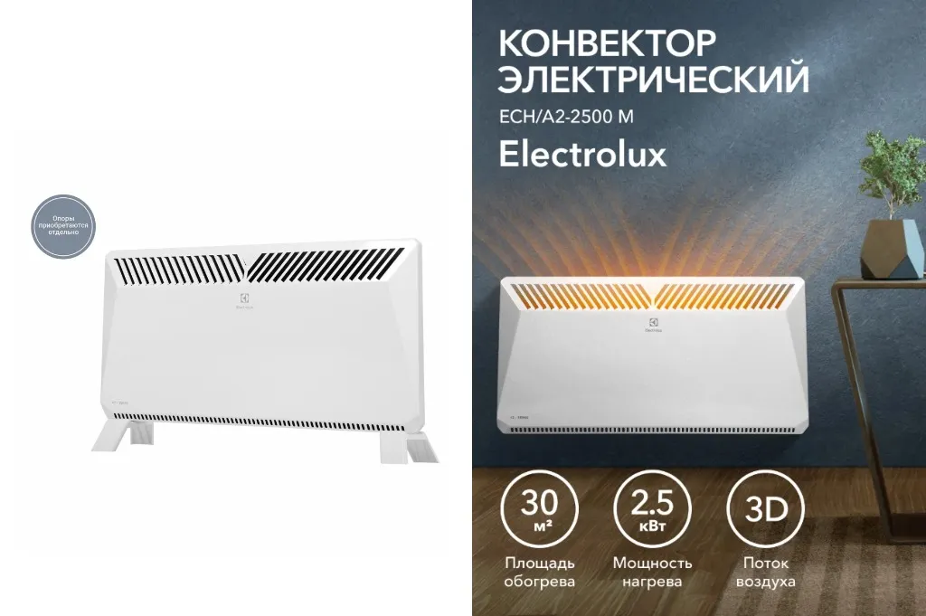 Конвектор Electrolux ECH/A2-2500 M. Коллаж на основе Яндекс Маркет