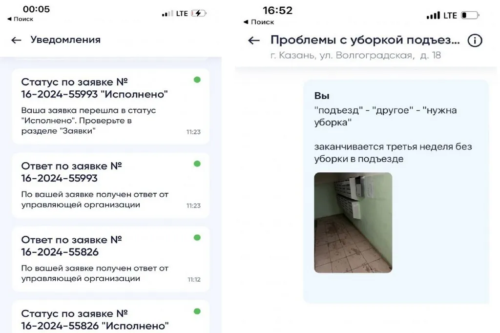Жительница регулярно писала обращение через приложение с фотографиями, на которых видно полное отсутствие какой-либо уборки. Фото предоставлено героями статьи