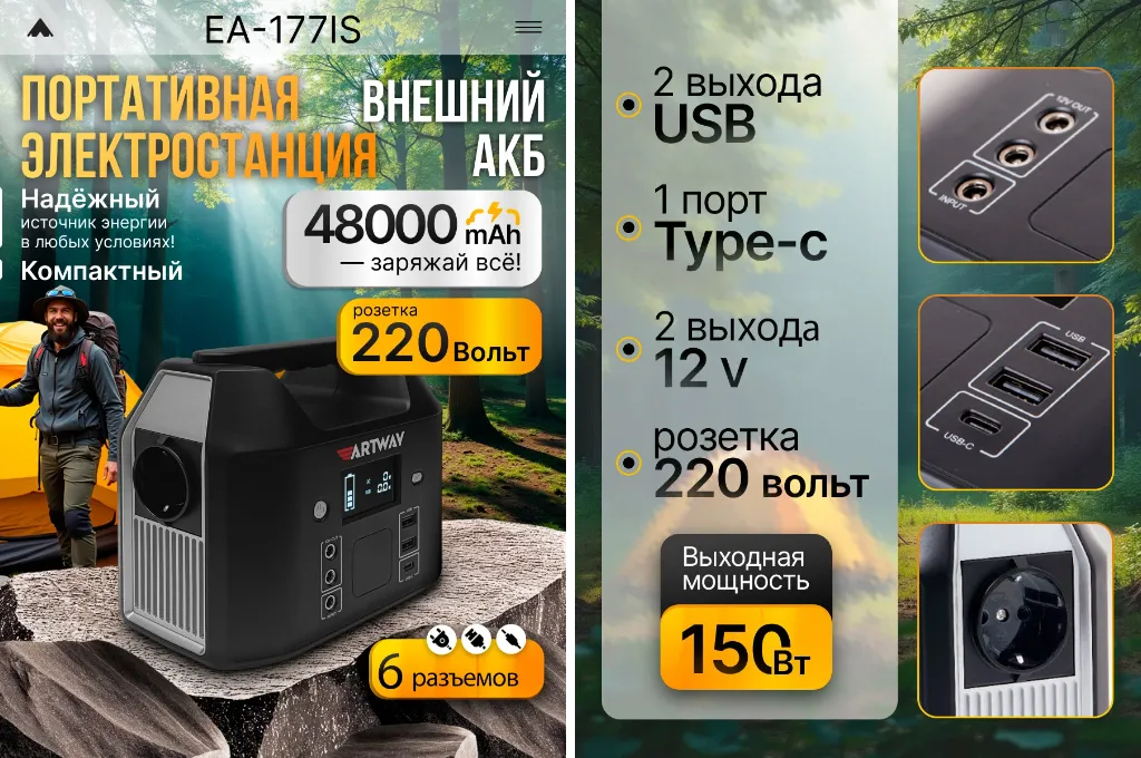 Легкая электростанция с одной розеткой. Инфографика: «Яндекс Маркет»